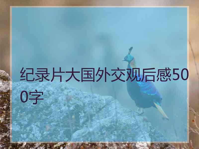 纪录片大国外交观后感500字 纪录片大国外交观后感500字