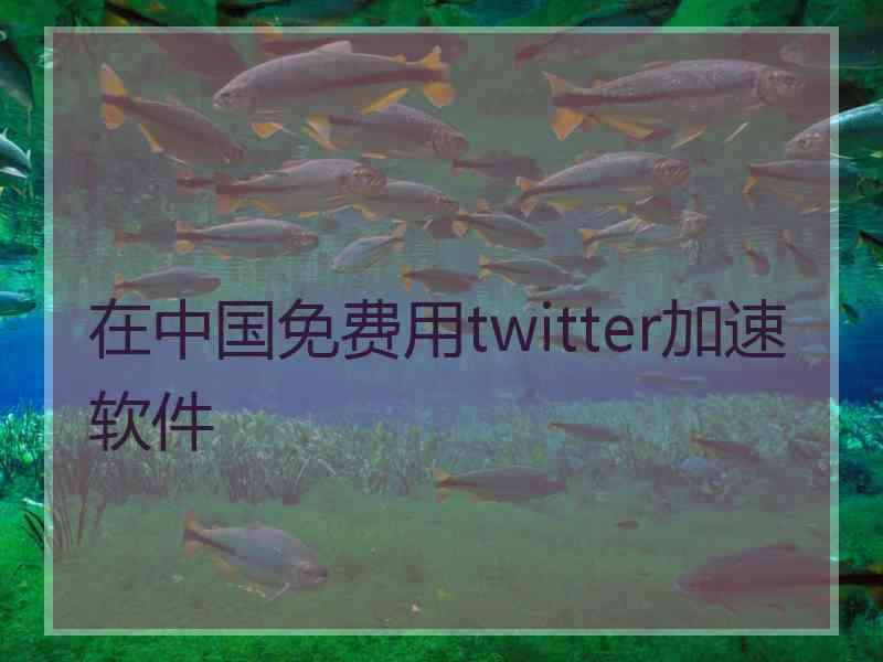 在中国免费用twitter加速软件